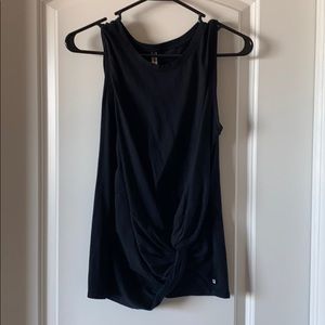 Black Fabletics athletic tank top.